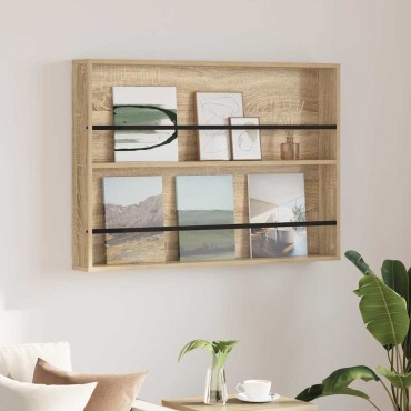 vidaXL Ράφι Περιοδικών Δρύς Sonoma 100x12x70cm Επεξεργασμένο Ξύλο 1 τεμ.