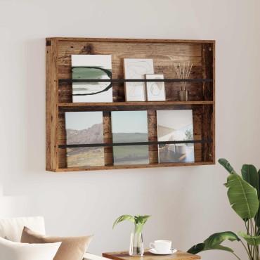 vidaXL Ράφι Περιοδικών Παλιό ξύλο 100x12x70cm Επεξεργασμένο Ξύλο 1 τεμ.