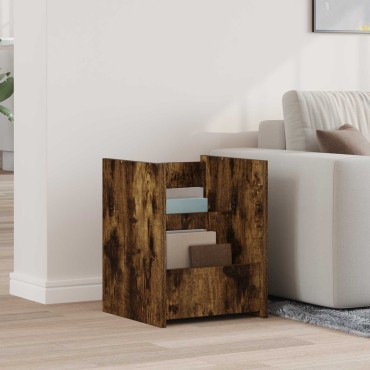 vidaXL Ράφι Περιοδικών με ράφι Καπνιστό Δρύς 35x35x45 εκ 1 τεμ.