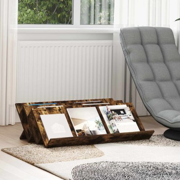 vidaXL Ράφι Περιοδικών με ράφι Καπνιστό Δρύς 90x53x28,5 εκ 1 τεμ.