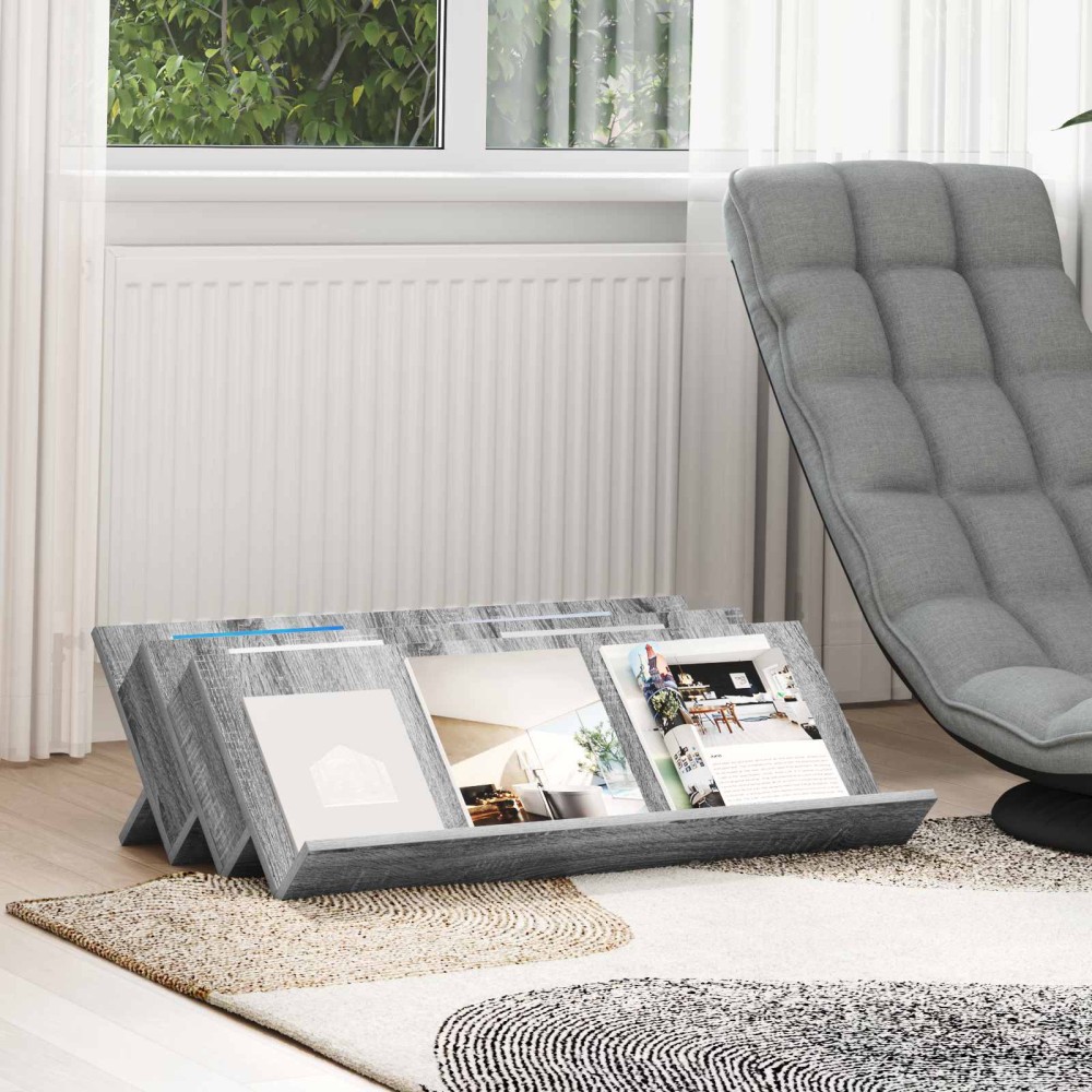 vidaXL Ράφι Περιοδικών με ράφι Γκρίζο Σονομα 90x53x28,5 εκ 1 τεμ.