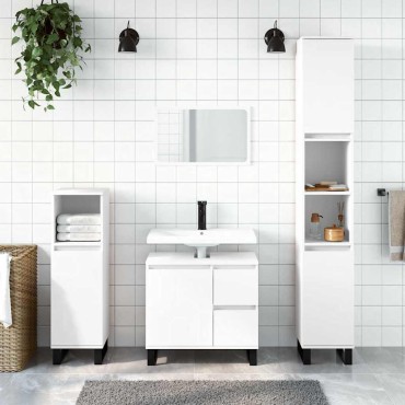 vidaXL Ντουλάπι Μπάνιου Λευκό 65x33x60cm από Επεξεργασμένο Ξύλο