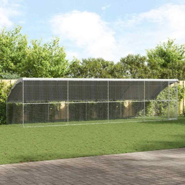 vidaXL Κλουβί Σκύλου 4 τμχ. Ασημί 8 x 2 x 2 m Γαλβανισμένος χάλυβας