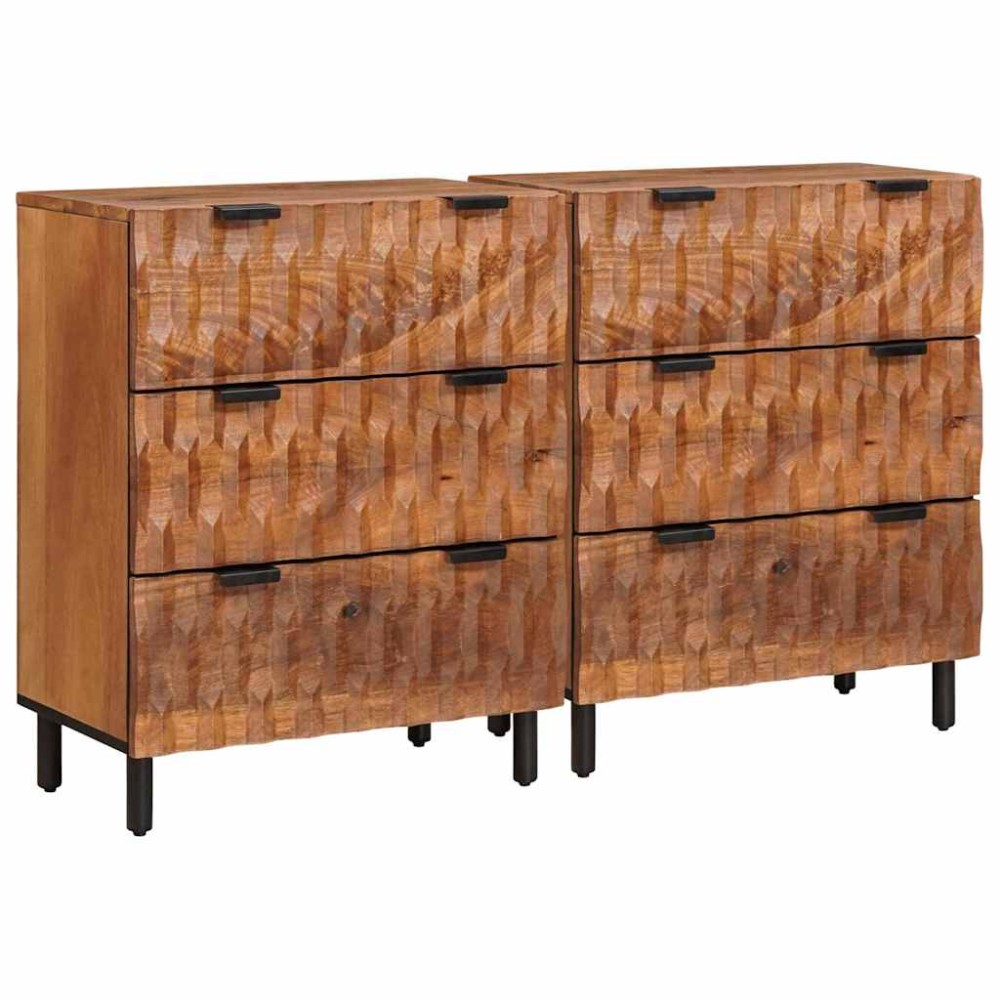vidaXL Πλαϊνό γραφείο 2 τεμ. 60x33x75cm Στερεό ξύλο μάνγκο