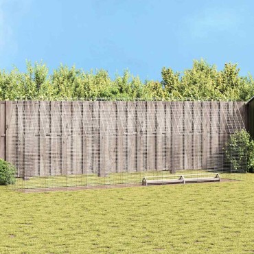 vidaXL Κλουβί για κότες 2 pcs Ασημί 600 x 100 x 210 εκ.