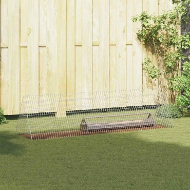 vidaXL Κλουβί για κότες Ασημί 215 x 55 x 55 εκ. Επικαλυμμένος Χάλυβας