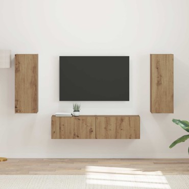 vidaXL Σετ επίπλου τηλεόρασης 2 τμχ. Artisan Oak Επεξεργασμένο Ξύλο