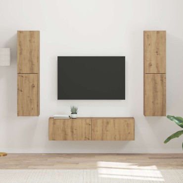 vidaXL Σετ επίπλου τηλεόρασης 6 τμχ. Artisan Oak Επεξεργασμένο Ξύλο