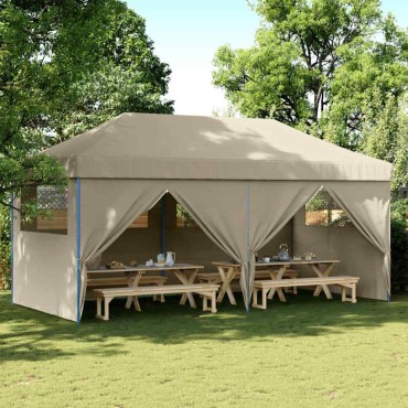 vidaXL Σκηνή πάρτι pop-up Taupe 580 x 292 x 315 εκ. Ύφασμα Όξφορντ