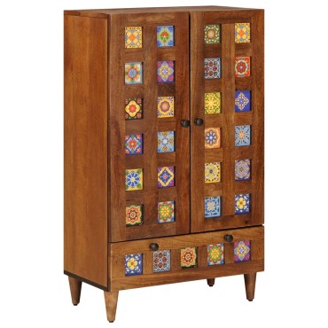 vidaXL Highboard Καρυδιά 60x33,5x100cm Στερεό ξύλο μάνγκο
