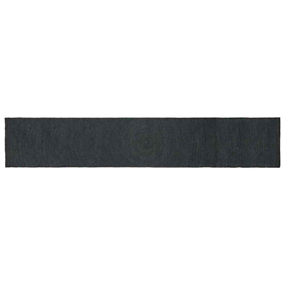 vidaXL Χαλί Περιοχής Σκούρο Γκρι 80x400cm Γιούτα
