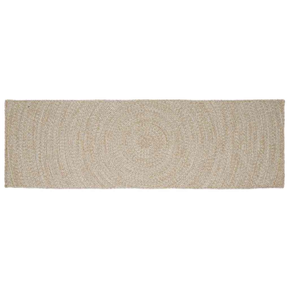 vidaXL Χαλιά χώρου Φυσικό και Λευκό 60x250cm Γιούτα