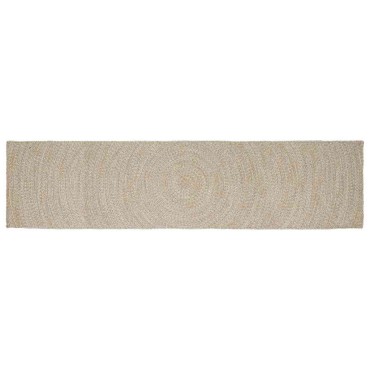 vidaXL Χαλιά χώρου Φυσικό και Λευκό 60x400cm Γιούτα