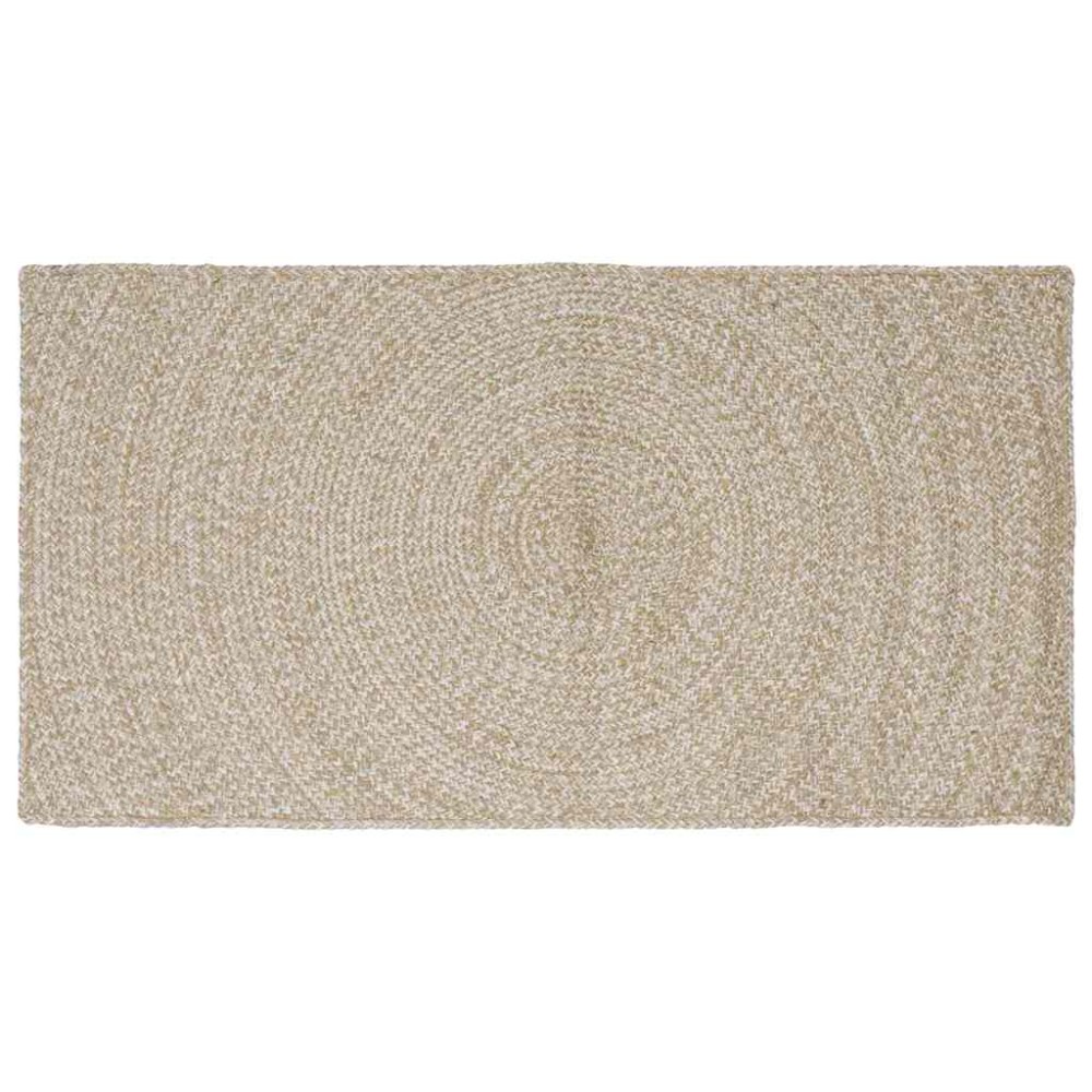 vidaXL Χαλιά χώρου Φυσικό και Λευκό 80x150cm Γιούτα