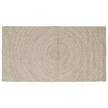 vidaXL Χαλιά χώρου Φυσικό και Λευκό 80x150cm Γιούτα