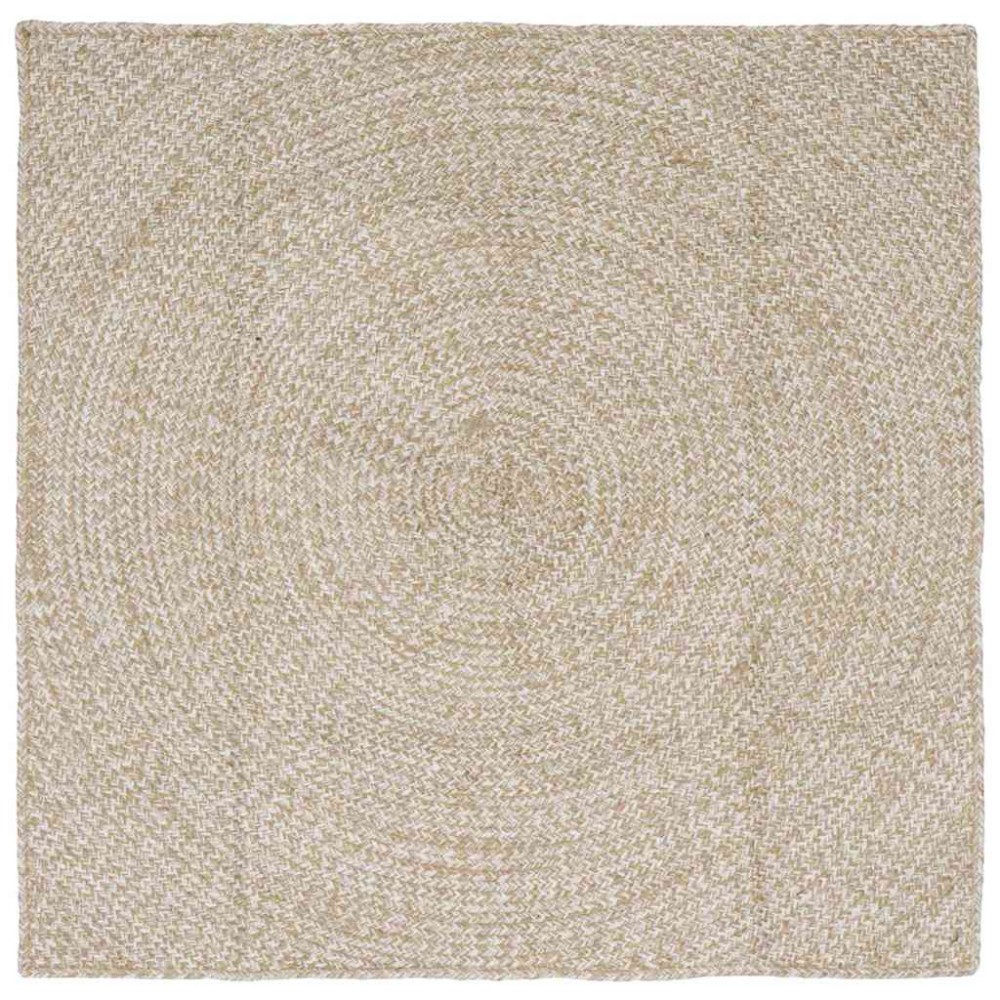 vidaXL Χαλιά χώρου Φυσικό και Λευκό 120x120cm Γιούτα