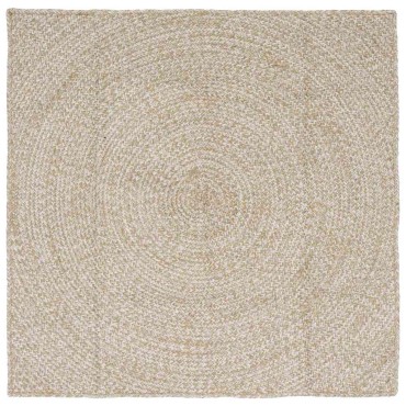 vidaXL Χαλιά χώρου Φυσικό και Λευκό 120x120cm Γιούτα