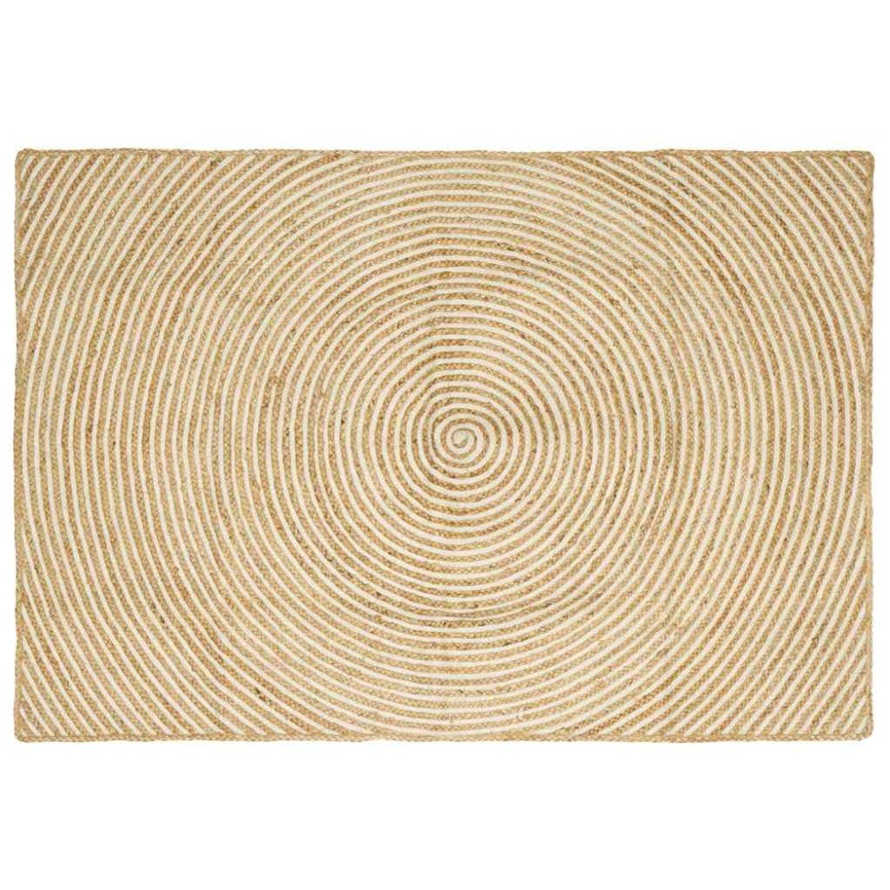 vidaXL Χαλί Περιοχής Λευκό 120x170cm Γιούτα