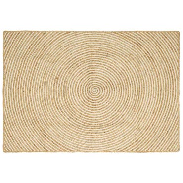 vidaXL Χαλί Περιοχής Λευκό 140x200cm Γιούτα