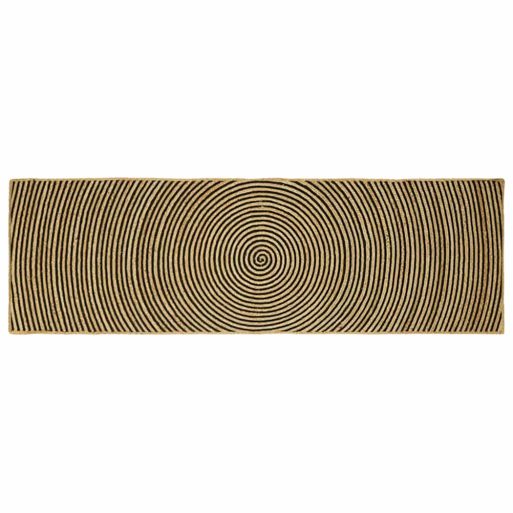 vidaXL Χαλί Περιοχής Μαύρο 80x250cm Γιούτα