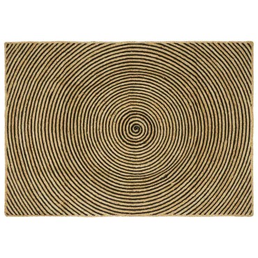 vidaXL Χαλί Περιοχής Μαύρο 120x170cm Γιούτα