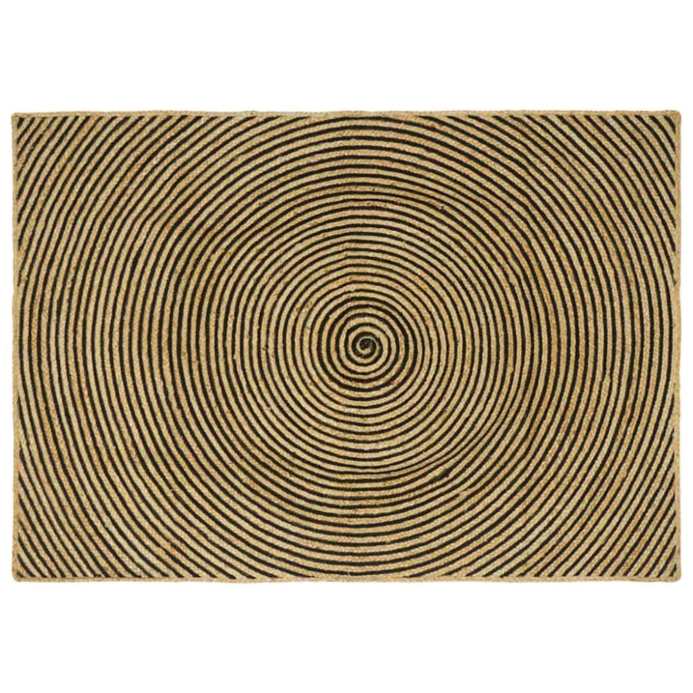 vidaXL Χαλί Περιοχής Μαύρο 140x200cm Γιούτα
