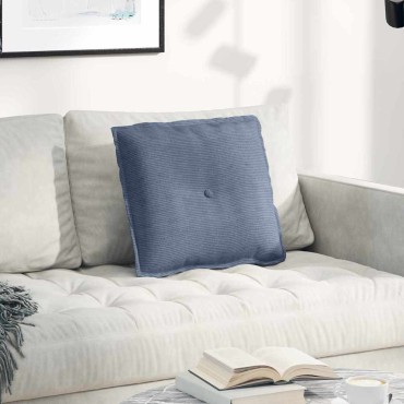vidaXL Μαξιλάρι Πλάτης Μπλε 50 x 45 εκ. Υφασμάτινο Κορντουρά