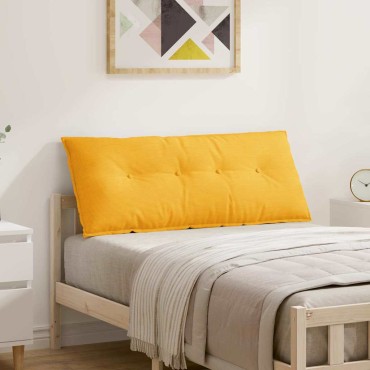 vidaXL Μαξιλάρι Πλάτης Απαλό Κίτρινο 120 x 50 cm Υφασμάτινο Κορντουρά