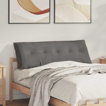 vidaXL Μαξιλάρι Πλάτης Ανοιχτό γκρι 140 x 50 cm Υφασμάτινο Κορντουρά