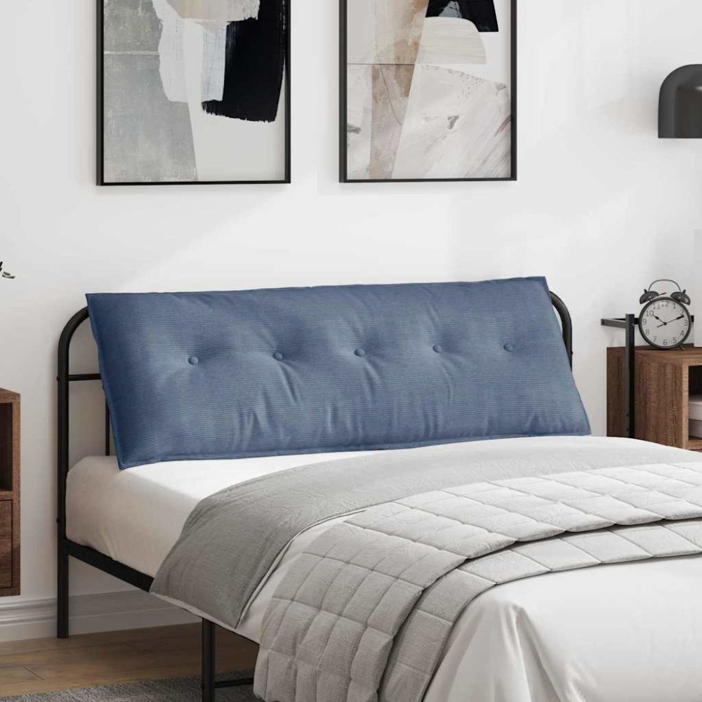 vidaXL Μαξιλάρι Πλάτης Μπλε 140 x 50 cm Υφασμάτινο Κορντουρά