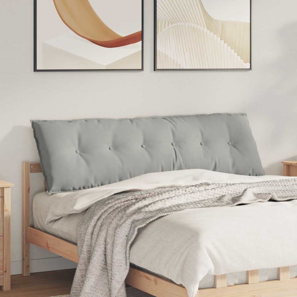 vidaXL Μαξιλάρι Πλάτης Ανοιχτό γκρι 160 x 50 cm Ύφασμα Μικροΐνας