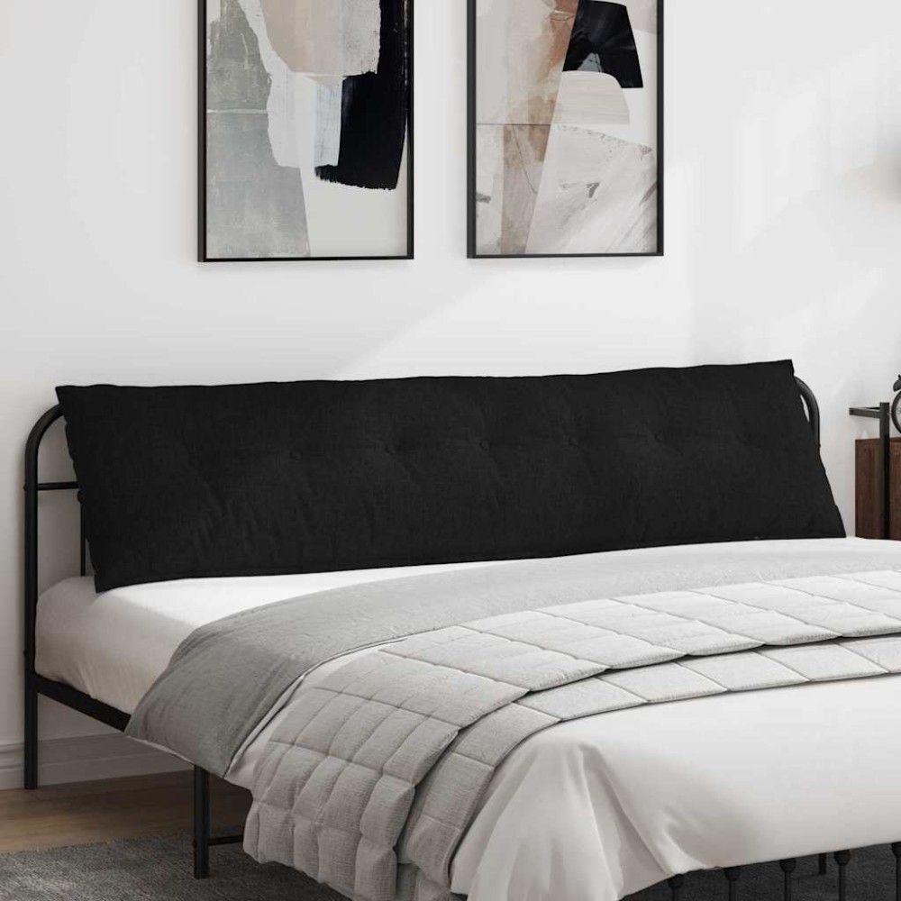 vidaXL Μαξιλάρι Πλάτης Μαύρο 200 x 19 x 50 εκ ύφασμα