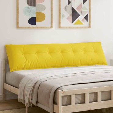 vidaXL Μαξιλάρι Πλάτης Απαλό Κίτρινο 200 x 19 x 50 εκ ύφασμα