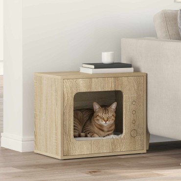 vidaXL Σπίτι Γάτας Σονόμα 51 x 30 x 42,5 εκ Επεξεργασμένο Ξύλο