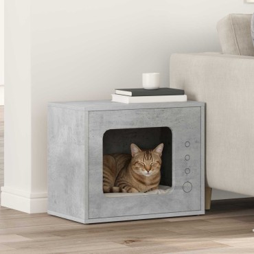 vidaXL Σπίτι Γάτας Σκυρόδεμα 51 x 30 x 42,5 εκ Επεξεργασμένο Ξύλο