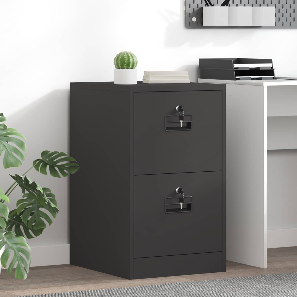 vidaXL Ντουλάπα Αρχείων Μαύρο 44x50x74,5cm Ψυχρής Έλασης Χάλυβας 1 τεμ.