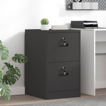 vidaXL Ντουλάπα Αρχείων Μαύρο 44x50x74,5cm Ψυχρής Έλασης Χάλυβας 1 τεμ.