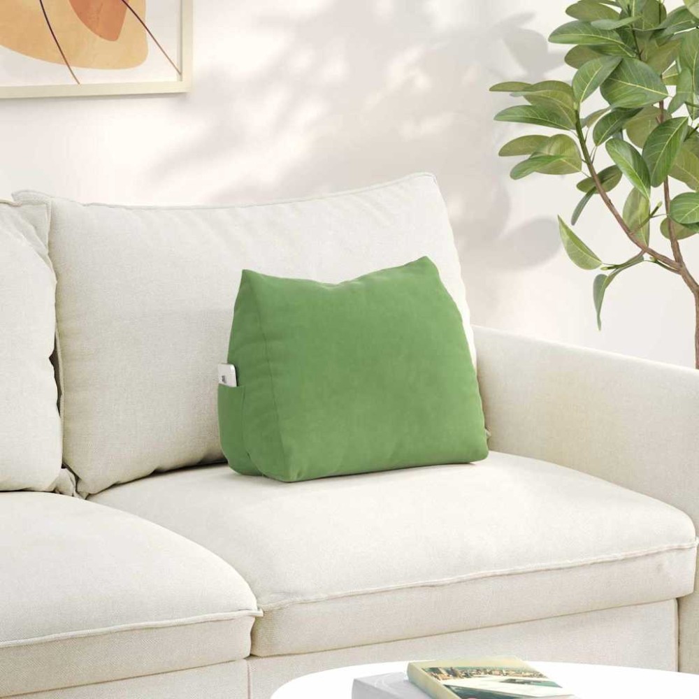 vidaXL Μαξιλάρι Πλάτης Ανοιχτό Πράσινο 45 x 20 x 35 εκ.
