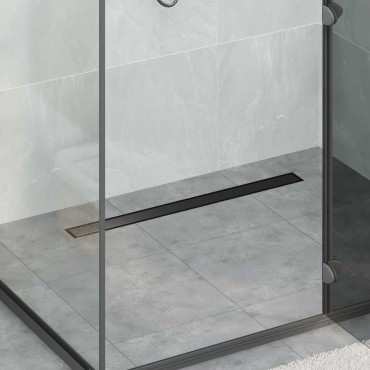vidaXL Σιφόνι ντους 2-σε-1 με 360° σιφόνι Μαύρο 80 cm