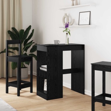 vidaXL Τραπέζι μπαρ 90x47.5x103.5cm Επεξεργασμένο Ξύλο Μαύρη Οξυά 1 τεμ.