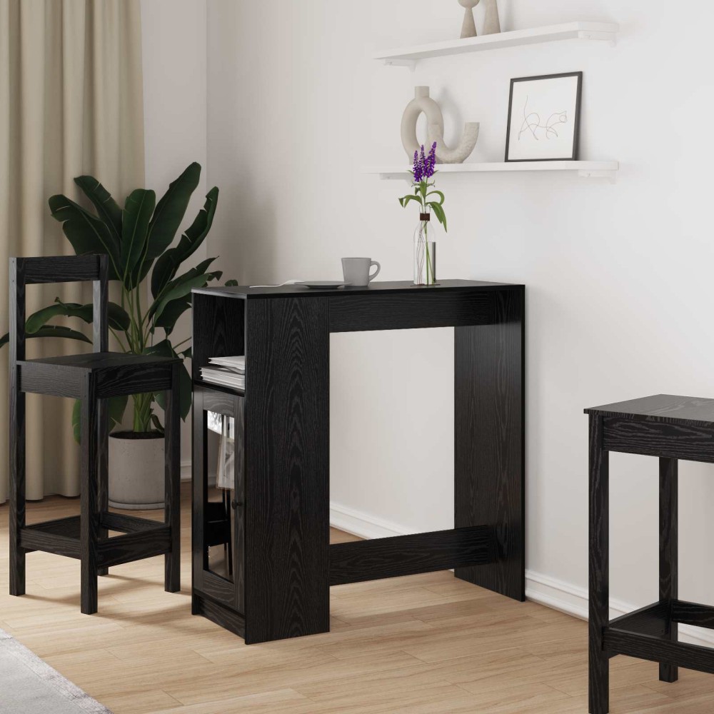 vidaXL Τραπέζι μπαρ 101x40x103,5cm Επεξεργασμένο Ξύλο Μαύρη Οξυά 1 τεμ.