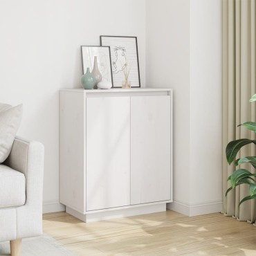 vidaXL Ντουλάπι Λευκό 60x34x75cm από Μασίφ Ξύλο Πεύκου 1 τεμ.