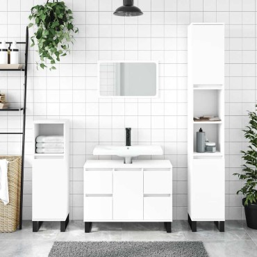 vidaXL Ντουλάπι Μπάνιου Λευκό 80x33x60cm Επεξεργασμένο Ξύλο 1 τεμ.