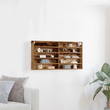 vidaXL Βιτρίνα Επιτοίχιο Παλιό ξύλο 100x8,5x50cm