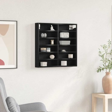 vidaXL Βιτρίνα Επιτοίχιο Μαύρη Οξυά 60x8,5x58 εκ