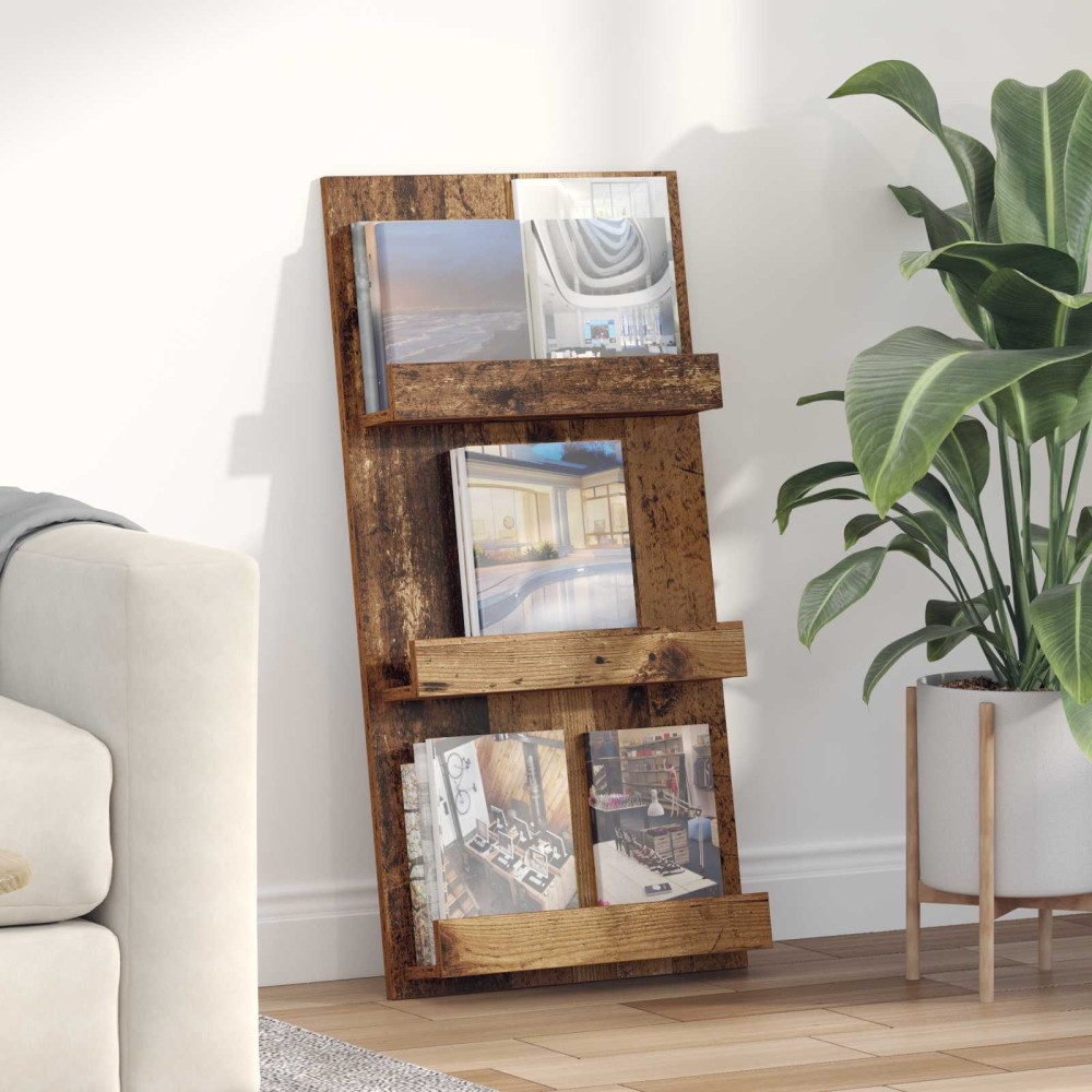 vidaXL Ράφι Περιοδικών Παλιό ξύλο 51x11x102cm Επεξεργασμένο Ξύλο 1 τεμ.