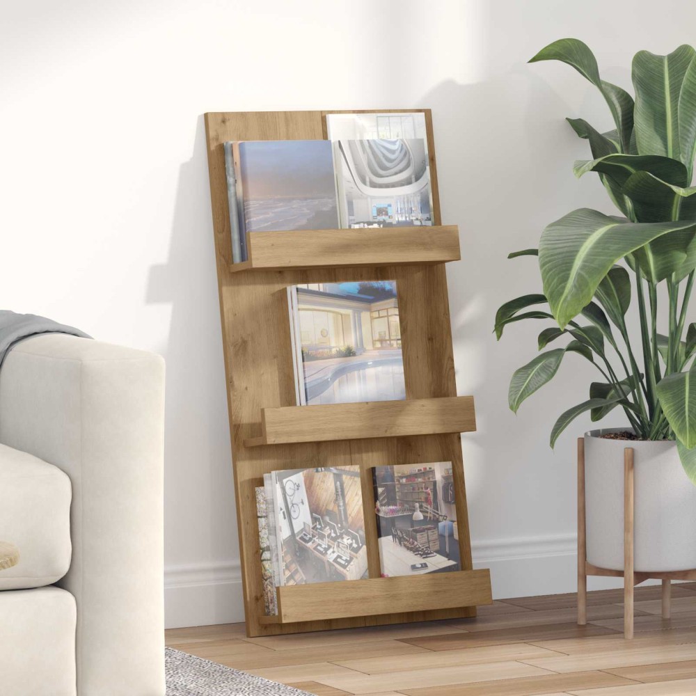 vidaXL Ράφι Περιοδικών Artisan Oak 51x11x102cm Επεξεργασμένο Ξύλο 1 τεμ.