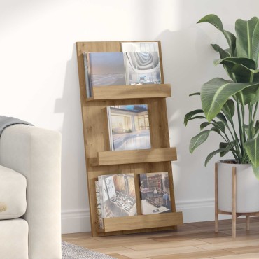 vidaXL Ράφι Περιοδικών Artisan Oak 51x11x102cm Επεξεργασμένο Ξύλο 1 τεμ.