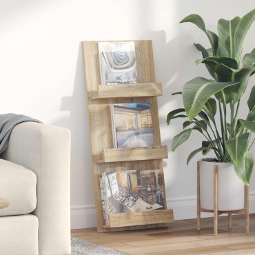 vidaXL Ράφι Περιοδικών Δρύς Sonoma 43x11x102cm Επεξεργασμένο Ξύλο 1 τεμ.