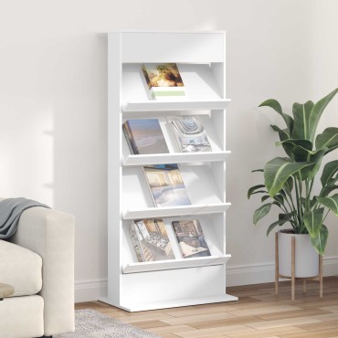 vidaXL Ράφι Περιοδικών Λευκό 70x41x156cm Επεξεργασμένο Ξύλο